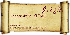 Jeremiás Ábel névjegykártya
